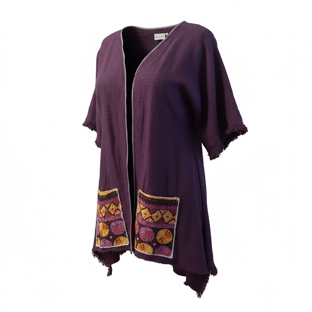 NWOT‎ Purple African style women's cardigan, size large